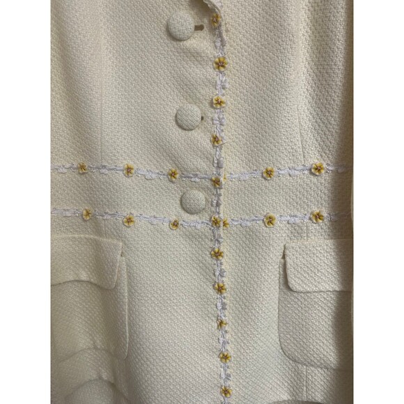 NWOT Vtg Nipon Boutique Pale Yellow Skirt Suit flowers 8 - Picture 3 of 8